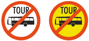 Tour buses prohibited sign